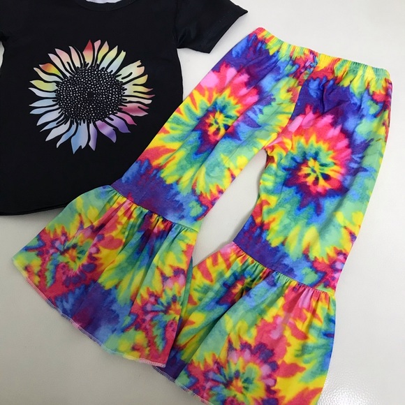 Sunflower Tie Dye Cure Pants set - Picture 4 of 5